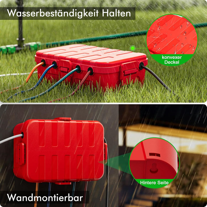 RESTMO extra grosse kabelbox wasserdicht, IP54 Outdoor kabel safe box (32 x 22 x 13 cm), Wetterfeste