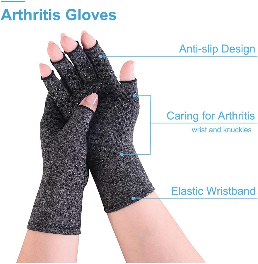 Donfri 2 Paare Arthritis Handschuhe Kompressionshandschuhe Fingerlose handschuhe fr Schmerzlinderung