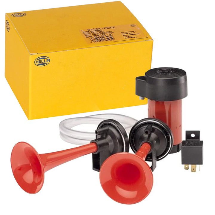 HELLA - Fanfare - 12V - 118dB(A) - Frequenzbereich: 780/840Hz - Fanfare Zweiklang - elektrisch-pneum