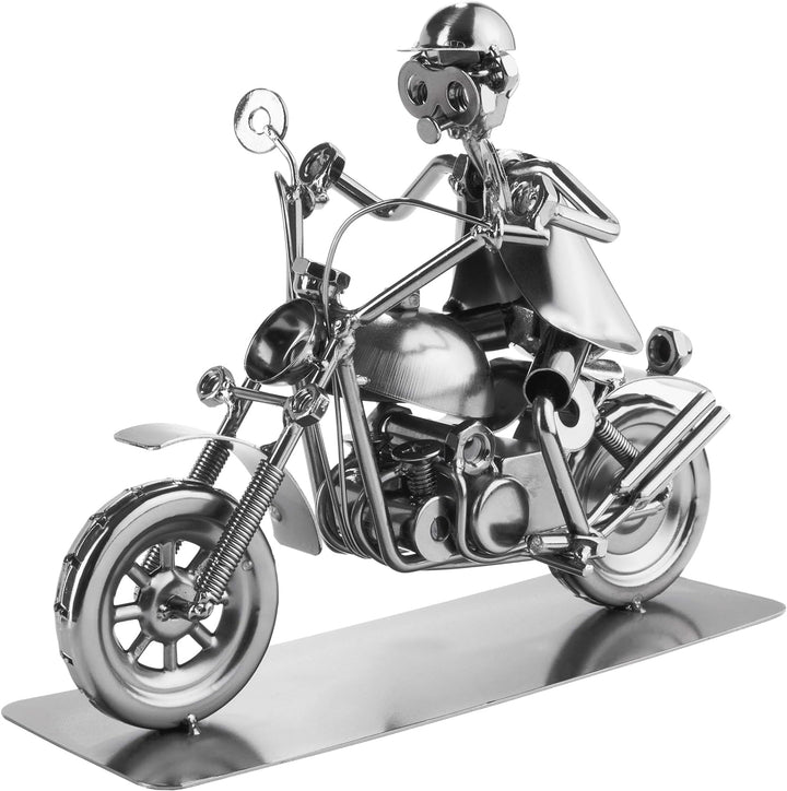 BRUBAKER Schraubenmännchen Motorradfahrer - Handarbeit Eisenfigur Metallmännchen - Metallfigur Gesch
