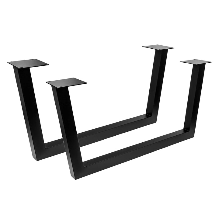 HOLZWERK24 Tischgestell für lange Tischplatten TUG 3005 Stahl schwarz Trapez - Tischkufen Tischfüsse