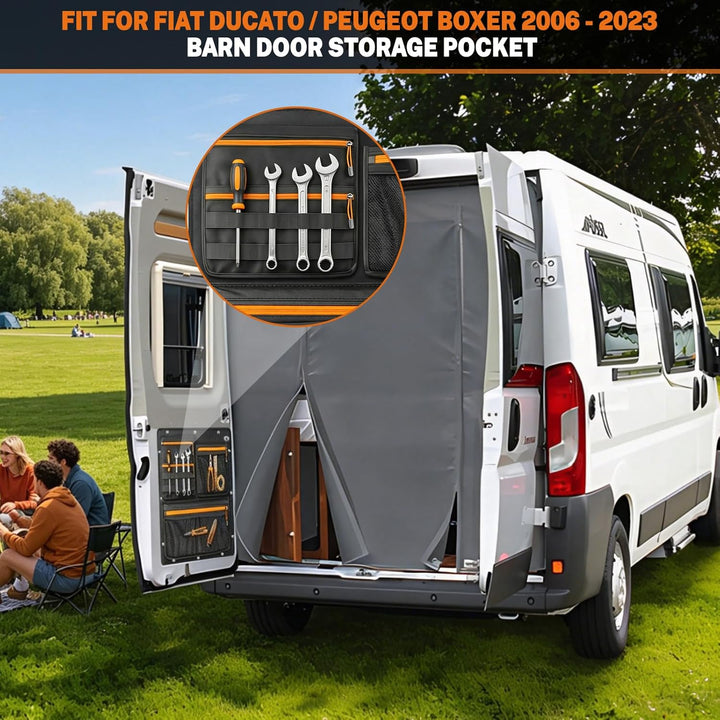 RASHION 2pcs Scheunentür Lagerorganisator kompatibel mit Fiat Ducato Peugeot Boxer 2006-2023 hintere