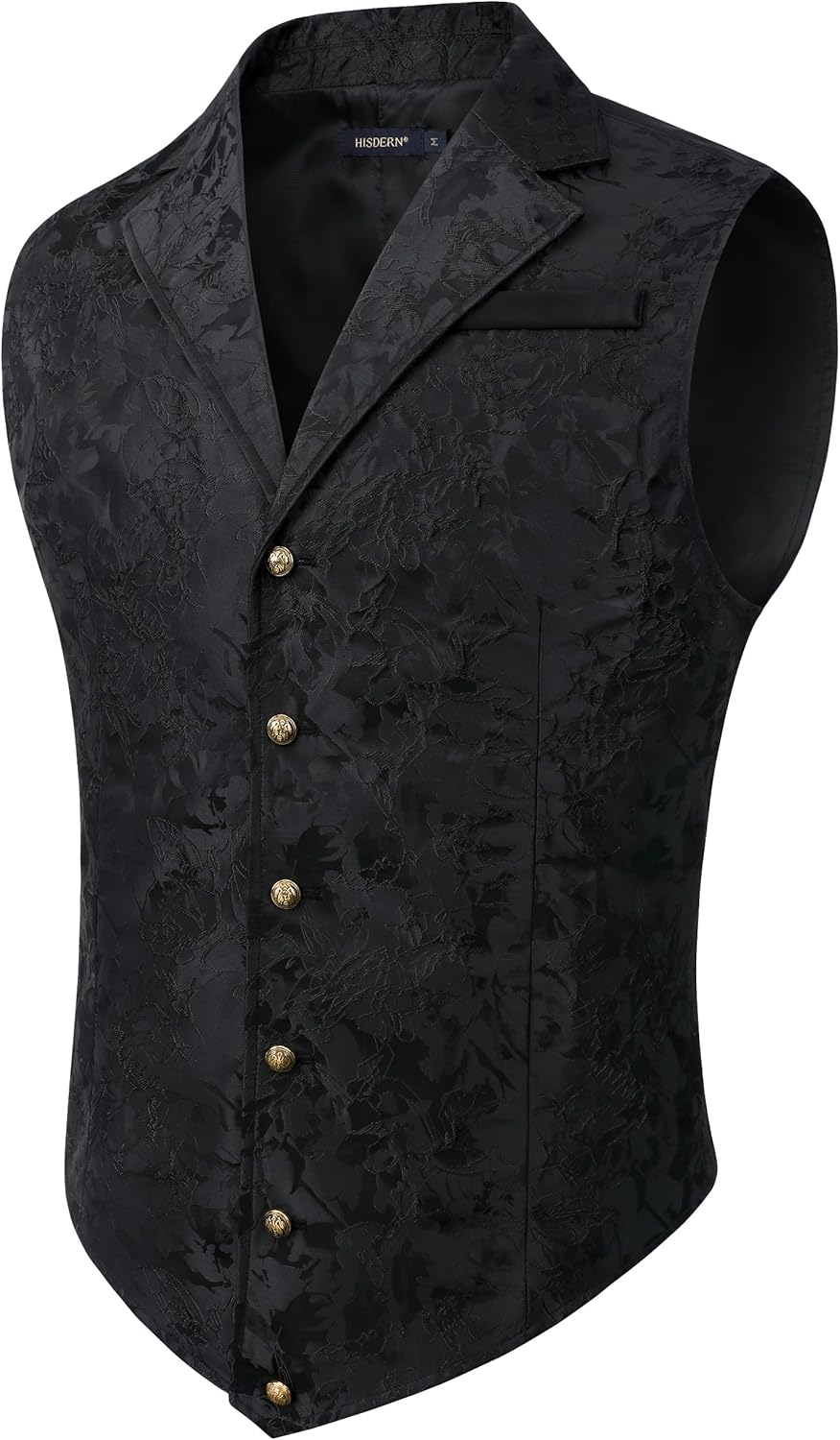 HISDERN Herren Paisley Weste Formelle Hochzeit Party Gothic Steampunk Revers Weste für Herren 3XL Sc