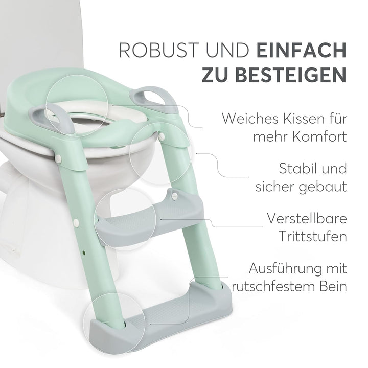 KikkaBoo Toilettensitz für Kinder mit Treppe LEA, Toilettentrainer, Zusammenklappbar & einstellbar,