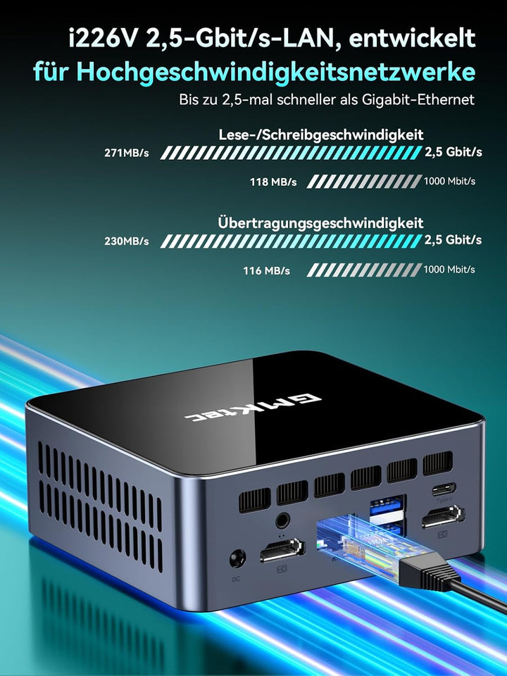 GMKtec M3 Pro Mini-PC mit Intel Core i5-13500H (12C/16T bis zu 4,7 GHz), 16 GB DDR4 RAM + 1 TB NVMe