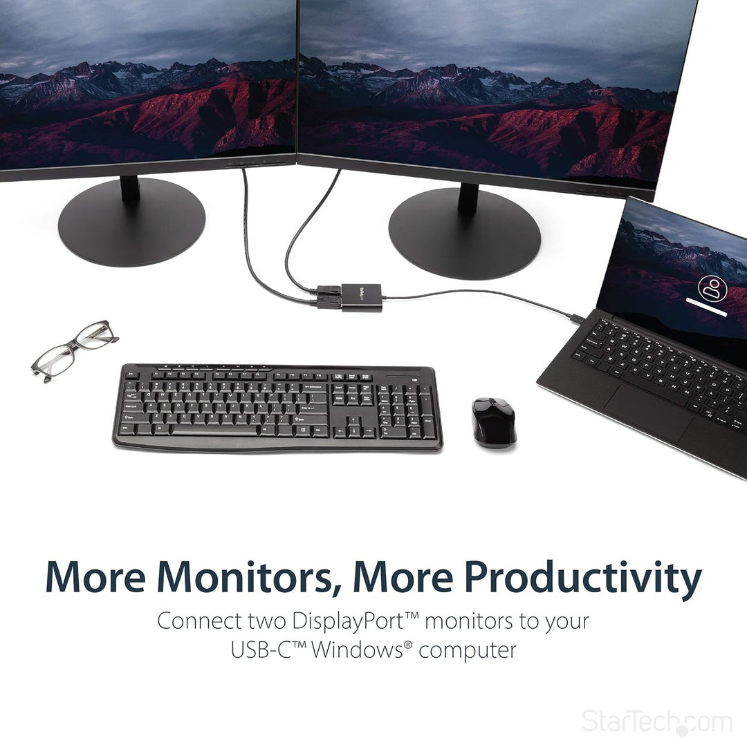 StarTech.com USB-C auf Dual DisplayPort 1.2 Adapter, USB-C Multi-Monitor MST Hub, Dual 4K 30Hz/1080p