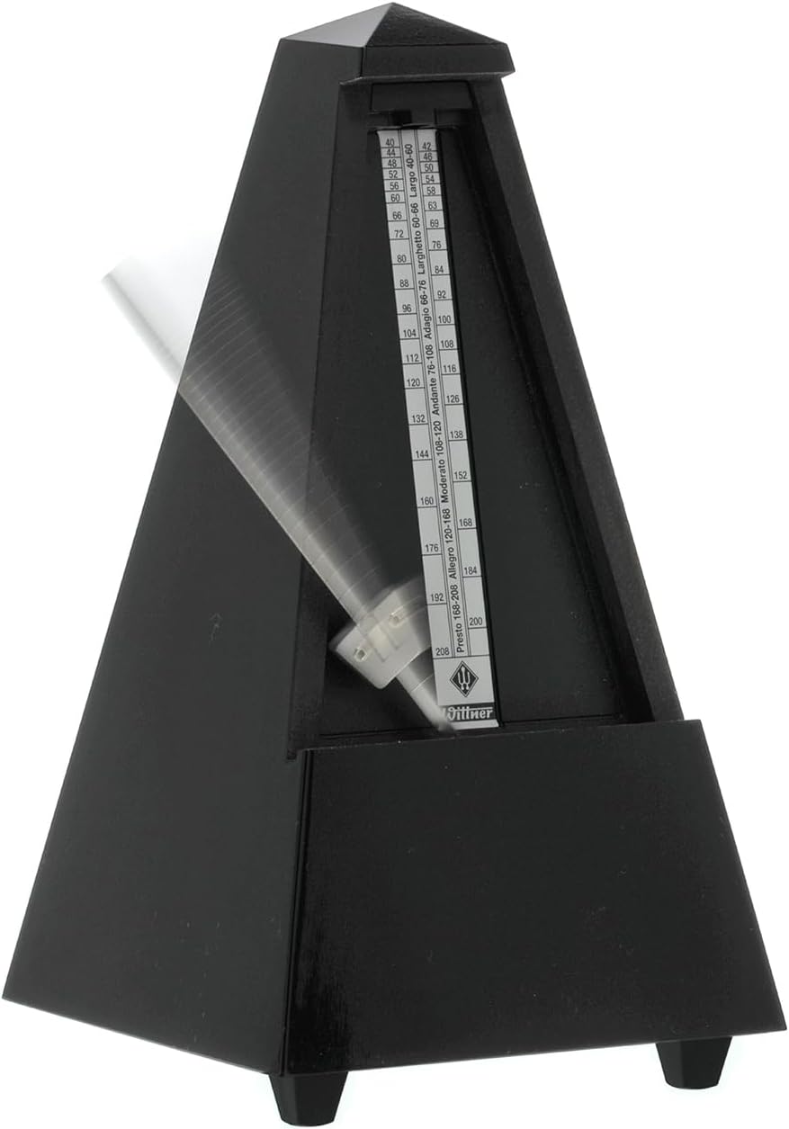 Wittner Metronom 806 Holzgehäuse ohne Glocke Taktell Pyramidenform schwarz hochglanz, schwarz hochgl