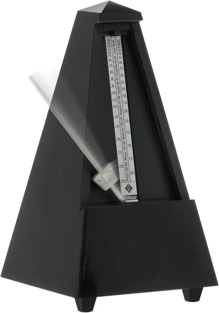 Wittner Metronom 806 Holzgehäuse ohne Glocke Taktell Pyramidenform schwarz hochglanz, schwarz hochgl