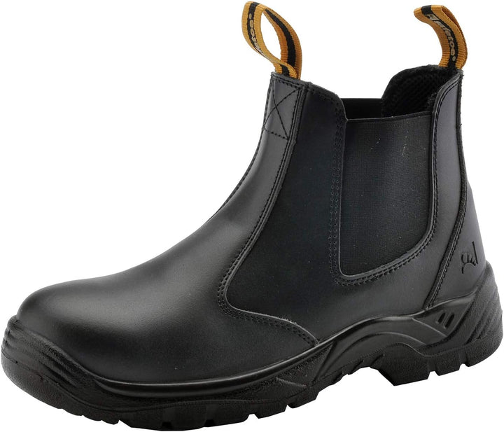 SAFEYEAR Sicherheitsstiefel Herren Arbeitsstiefel 8025-X mit Kuh Leder Stahl Zehe Stahl Mittelsohle