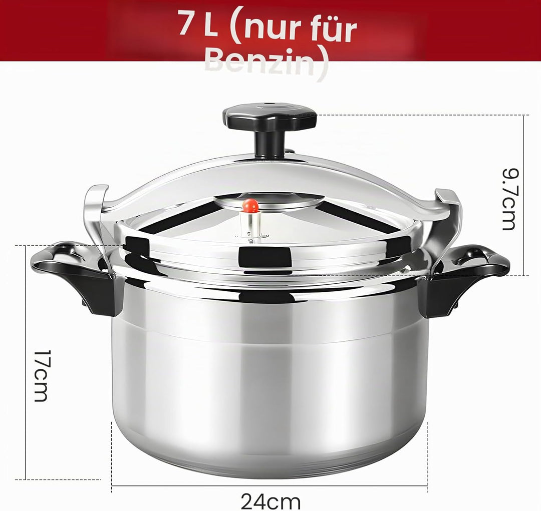 Schnellkochtöpfe, 3 l/7 l, professionelle Aluminium-Schnellkochtöpfe, sicheres Verriegelungsdeckelsy