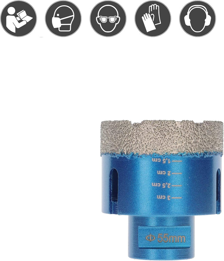 PRODIAMANT Diamant Fliesenbohrer 55 mm x M14 Fliese, Feinsteinzeug, Keramik für Winkelschleifer Prem