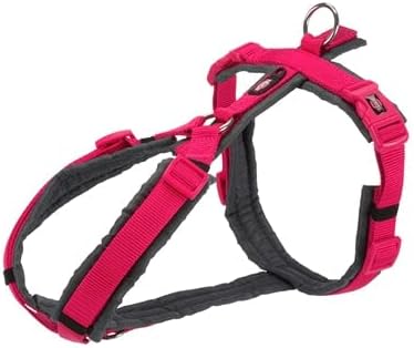 TRIXIE New Premium Trekking Geschirr, S-M: 44-53cm/20mm, Fuchsia/Graphit, Hund Fuchsia/Graphit S-M,