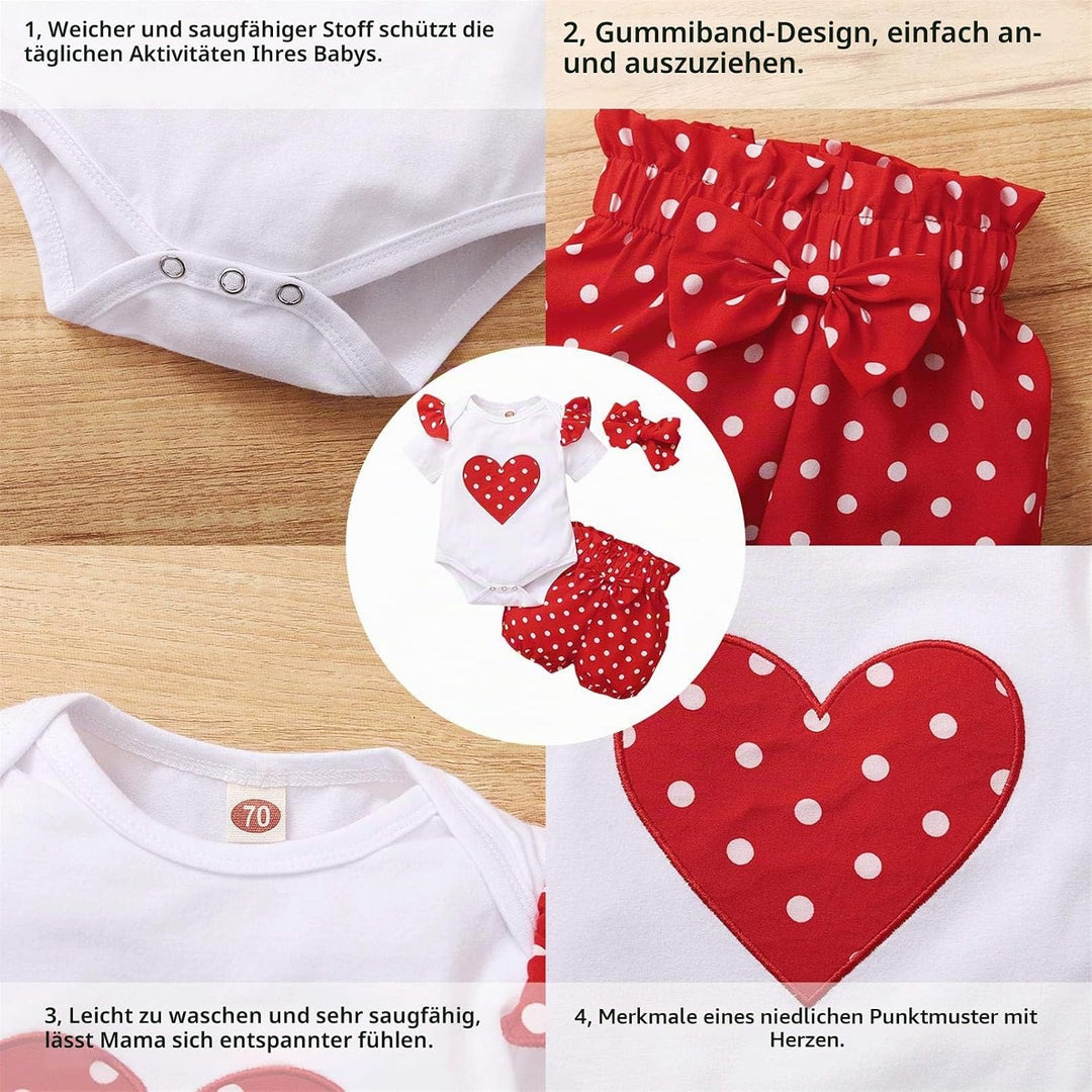 Sommer Strampler Set für Babys 0-18 Monate - Kurzarm Body + Hose + Stirnband Mädchen, Neugeborenen K