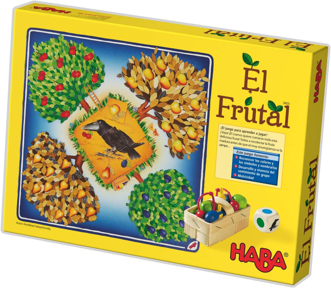 HABA 3403 Der Frucht Cuervo Teo tischset Kinder, Mehrfarbig, Talla única Brettspiel, Brettspiel