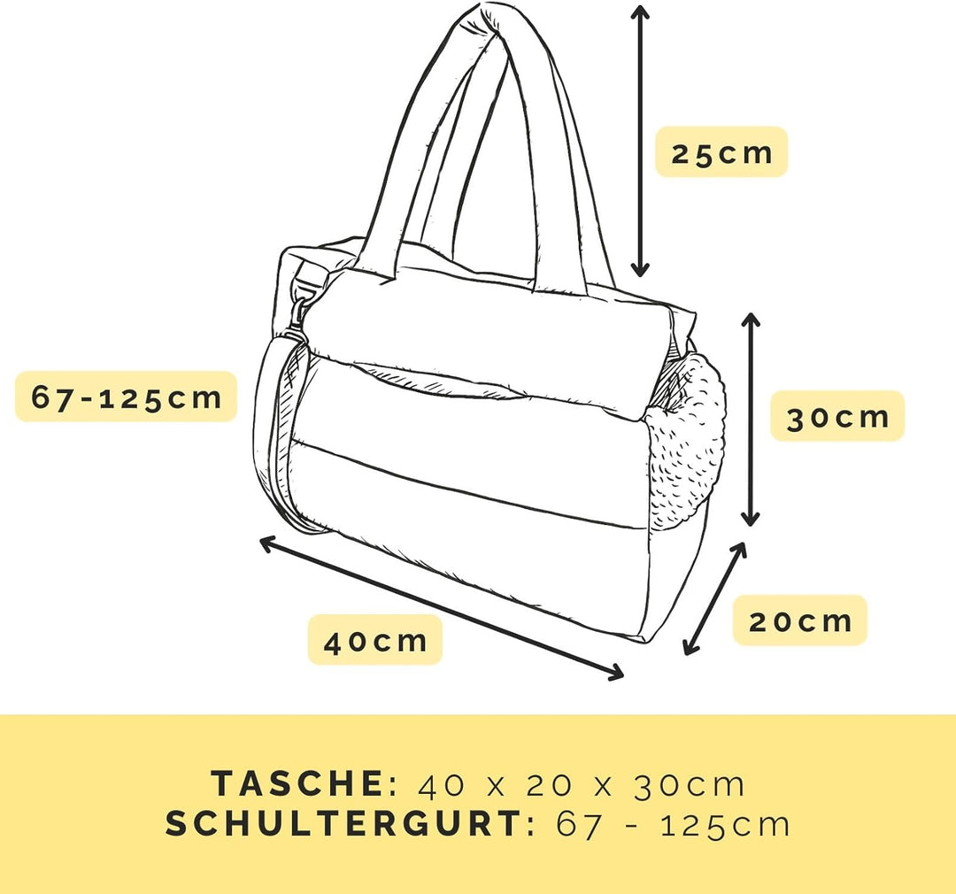 Hundetragetasche SARA | stilvolle Hundetragetasche für kleine Hunde | Wind- & wasserabweisend | Tedd