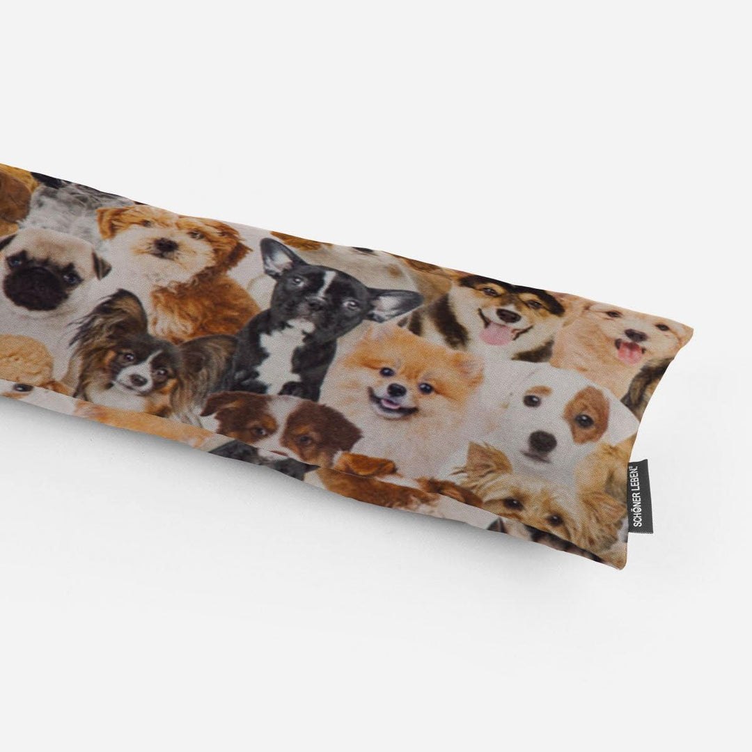 SCHÖNER LEBEN. Zugluftstopper Digitaldr. Hunde Welpen braun weiss schwa, Auswahl:110cm Länge ca. 110