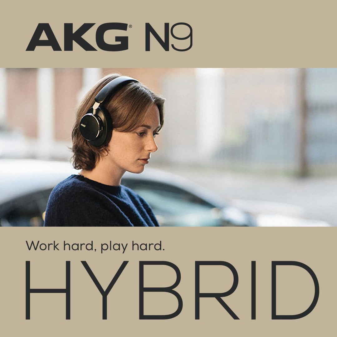 AKG N9 Hybrid Over-Ear Kopfhörer – Kabeloser kristallklarer Sound, True Adaptive Noise Cancelling, Z