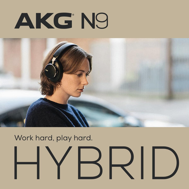 AKG N9 Hybrid Over-Ear Kopfhörer – Kabeloser kristallklarer Sound, True Adaptive Noise Cancelling, Z