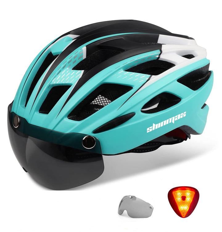 Shinmax Fahrradhelm mit LED-Beleuchtung, Fahrradhelm mit Sicherheitsbeleuchtung, magnetischer Fahrra