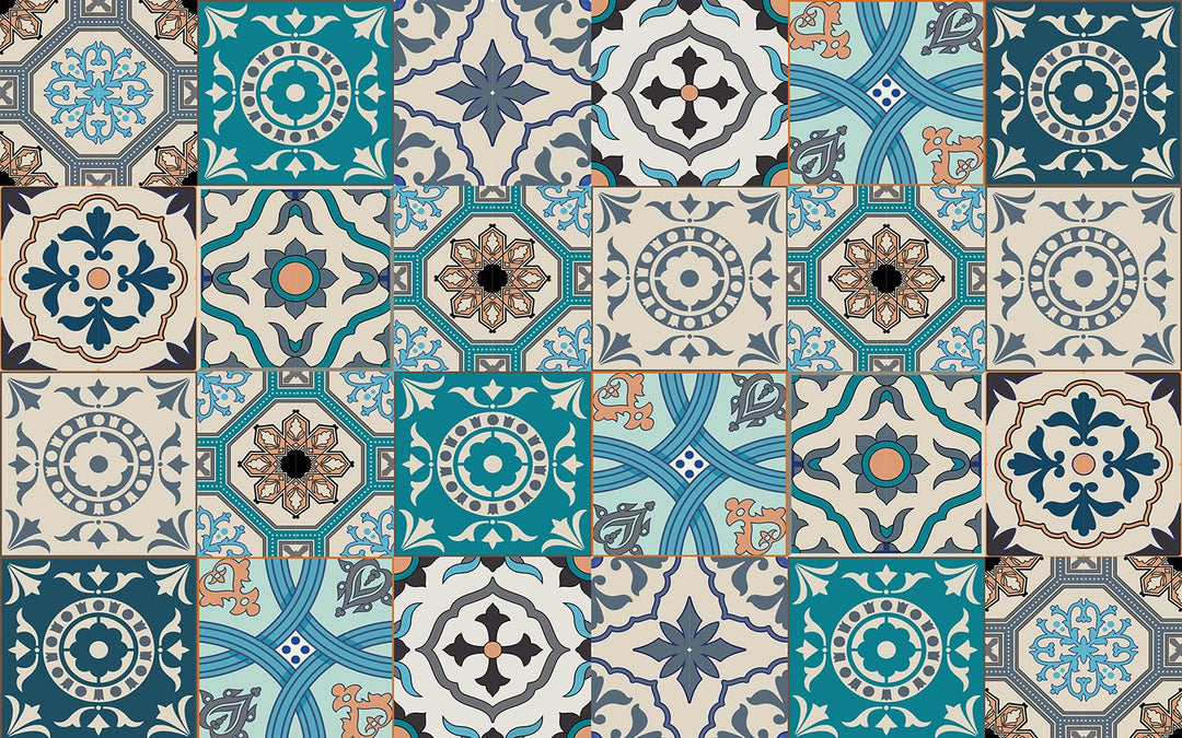 Queence | Küchen Spritzschutz 80x50 cm,Fliesenmuster&