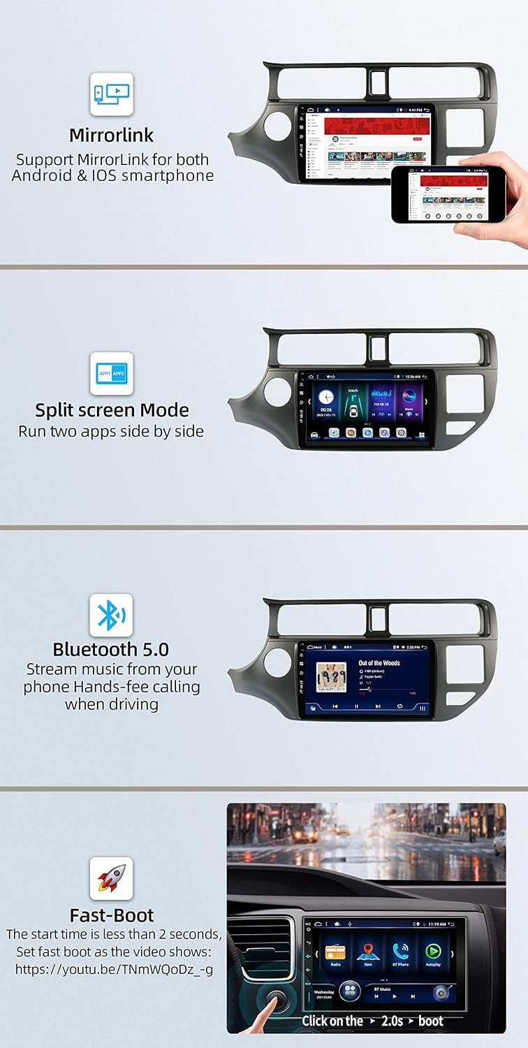 JOYX Android 12 Autoradio Passt für Kia K3 Rio (2011-2015) - [4G+64G] - Eingebaut DSP/Carplay/Androi