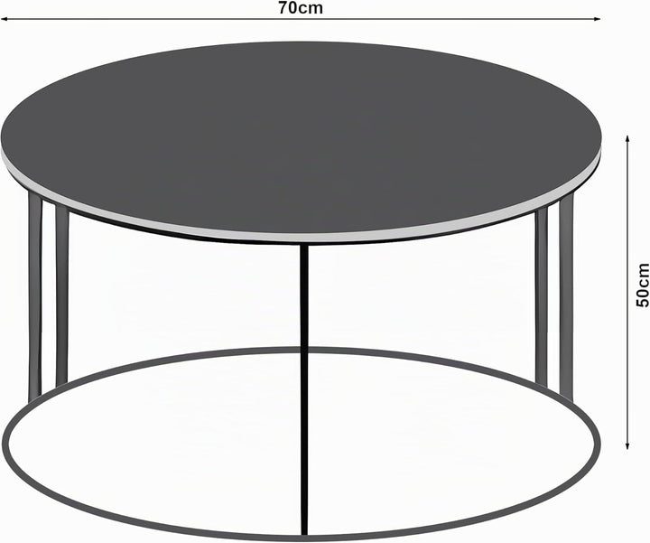 [en.casa] Couchtisch Aulum Beistelltisch 50 x 80 cm Kaffeetisch aus Spanplatte und Metall Sofatisch