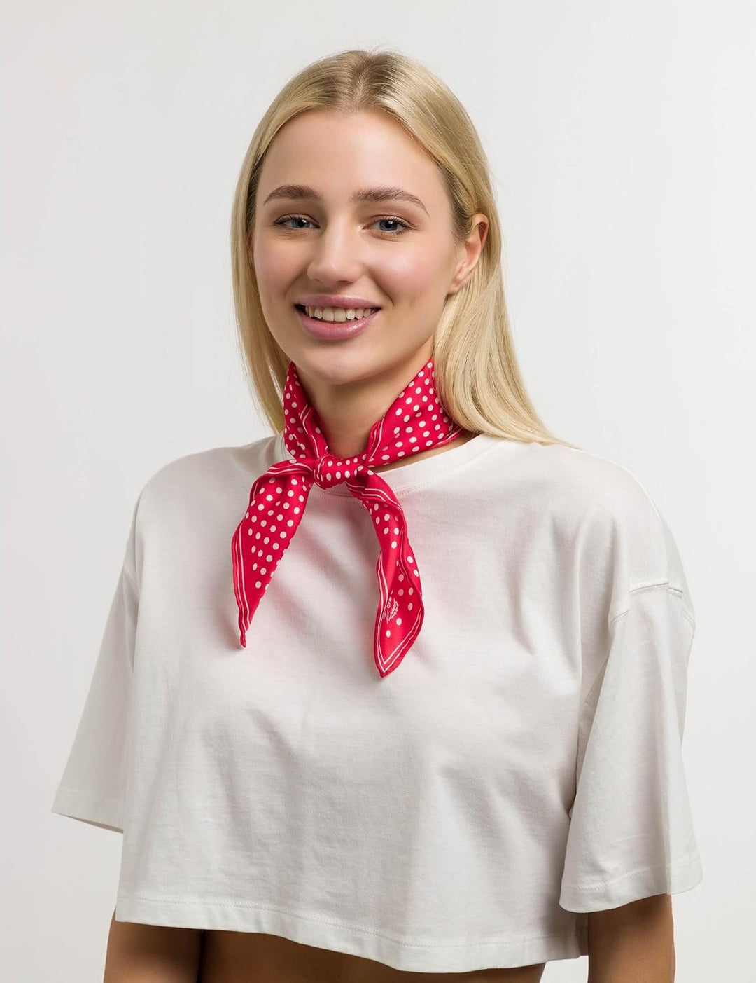 FRAAS Halstuch Damen gepunktet - 51 x 51 cm Grösse - Nickituch Seide - Seidentuch für Damen mit Polk