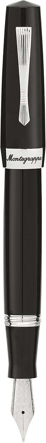 Montegrappa Elmo 02 Jet Black Füllfederhalter in der Farbe schwarz, aus Edelharz und Edelstahl herge