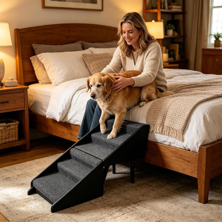 Hundetreppe Klappbar, rutschfeste Hundetreppe Für Kleine Hunde, Hunderampe Für Sofa Bett, Treppe Für