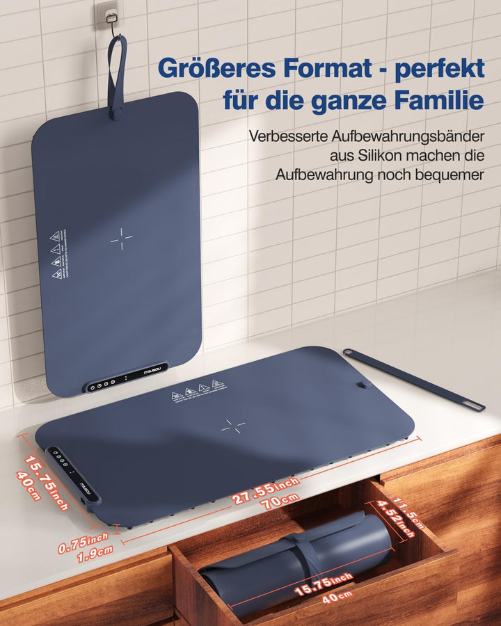 Elektrische Warmhalteplatte, Silikon-Wärmematte für Lebensmittel mit 7 Temperaturstufen, umschaltbar