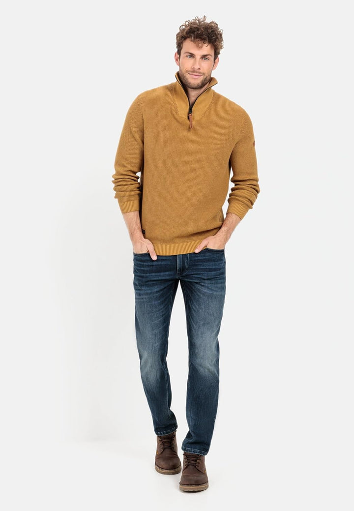 camel active Herren Stricktroyer aus Organic Cotton XL Beige, XL Beige