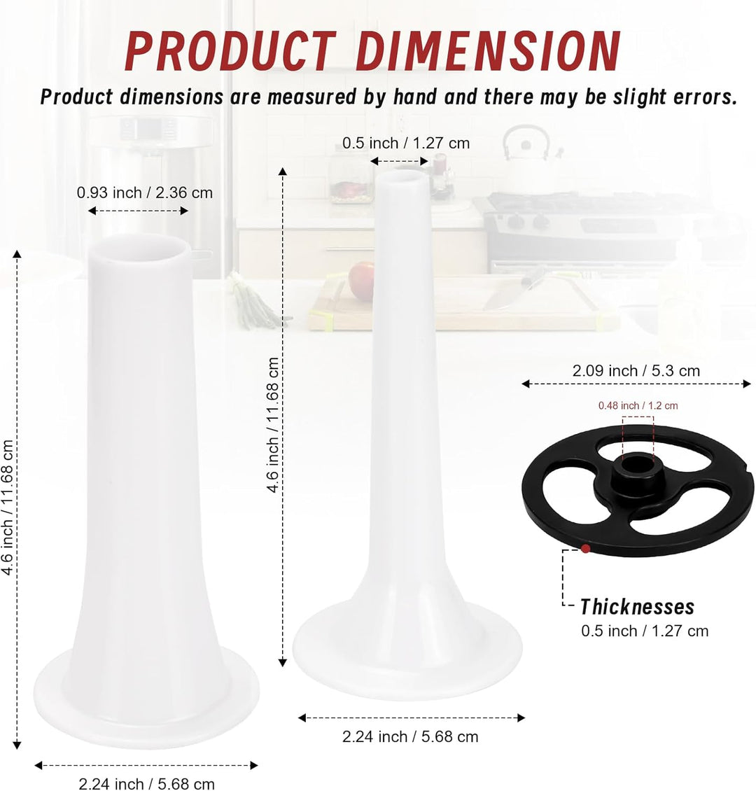 Standmixer Wurstfüller Kit Ersatz für KitchenAid FGA Food Fleischwolf Aufsatz, Wurstfüllröhren, komp
