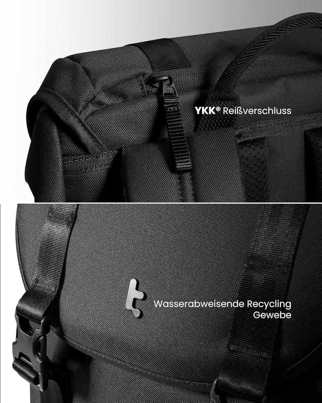 tomtoc Laptop Rucksack für Damen Herren, Vintage Tagesrucksack Daypack Casual Backpack mit 22 Liter