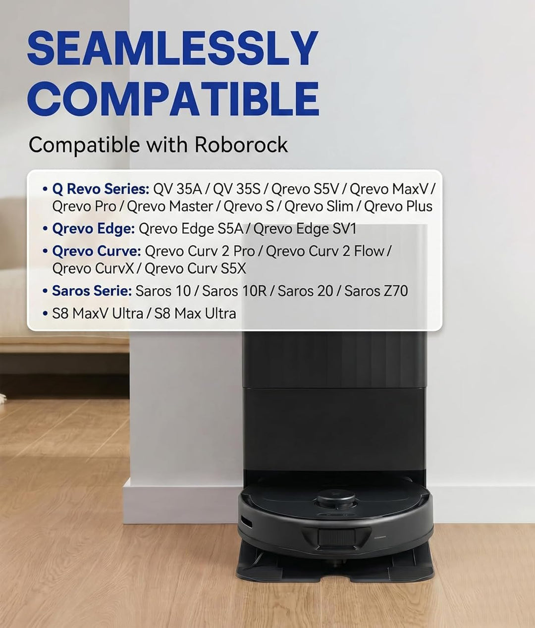 Wiederverwendbar Staubbeutel Ersatz kompatibel mit Roborock Q Revo Staubsauger, Staubsaugerbeutel mi