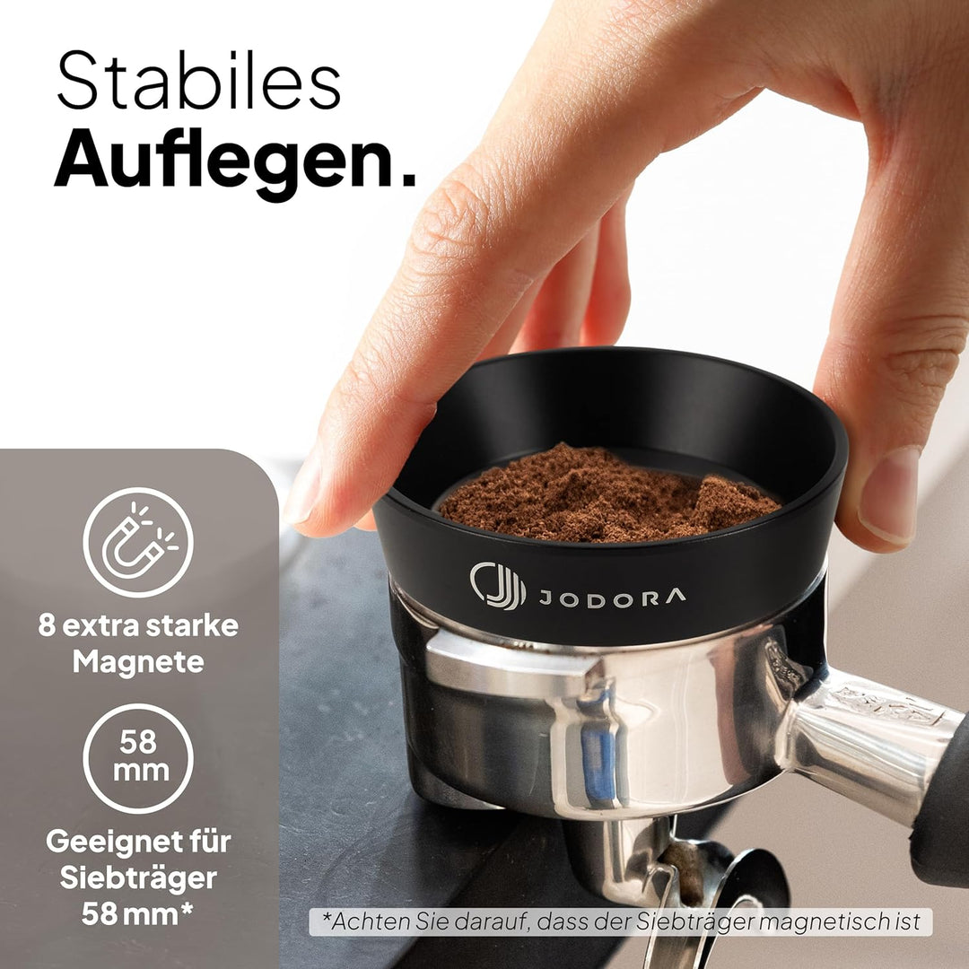 Dosierring 58mm 2.0 - Sauberer Arbeitsplatz & Effektive Nutzung von Kaffeemehl - Stabiler Siebträger