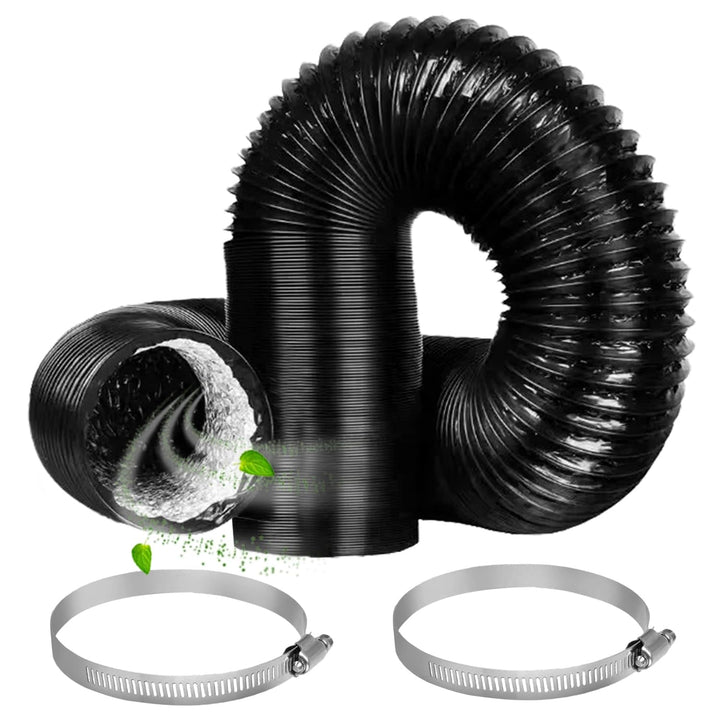 Alu Flexrohr Abluftschlauch 2M PVC Klimagerät Klimaanlage Wäschetrockner Abzugshaube Schwarz