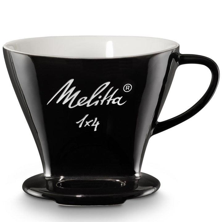 Melitta 1x4 Permamenter Kaffeefilter aus Porzellan, schwarz 1x4 Schwarz, 1x4 Schwarz