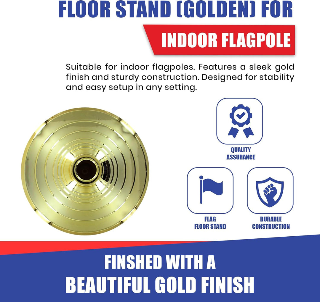 Super Tough Floor Stand Base for Indoor Flagpole – Metallic Gold