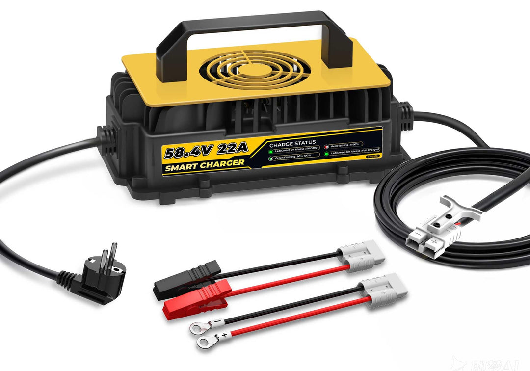 58,4V 22A LiFePO4 Lithium Batterie Ladegerät für 48V(51,2V) Lithium Eisenphosphat, Ladegerät für Lit