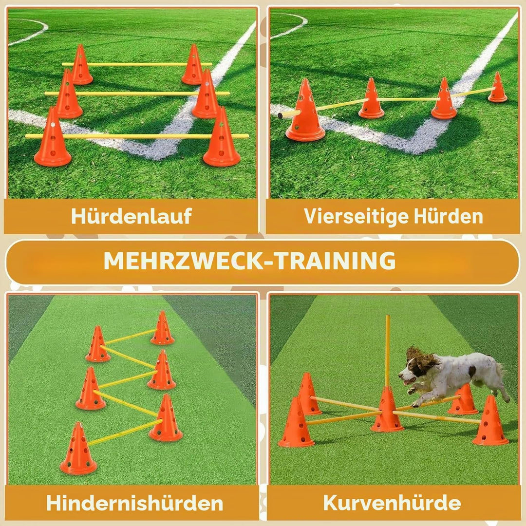 Agility Set Hunde,Steckhürdenset Hund,Hund Hürden,Kinder Agility Hürden Hindernisse für Pferde Hunde