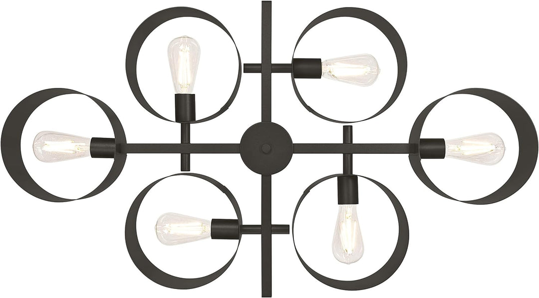 63688 Sechsflammiger Leuchter Zaro von Westinghouse Lighting für Innenbereiche, Ausführung in Eisen,