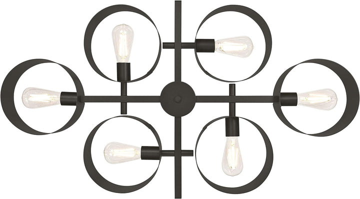 63688 Sechsflammiger Leuchter Zaro von Westinghouse Lighting für Innenbereiche, Ausführung in Eisen,