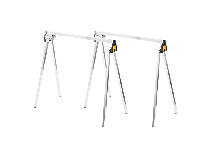 Stanley STST81337-1 Unterstellbock-Paar aus Metall Höhe 736mm belastbar bis 340 kg, Silber Single, S