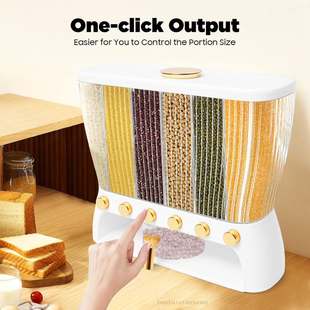 6 Gitter Müslispender CerealienspenderMüsli Getreidespender mit Deckel Reisspende Küche Trockenfutte