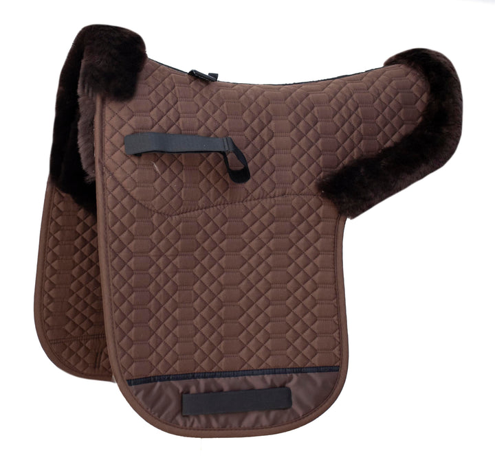 Engel Reitsport Lammfell Satteldecke SADEK2 Fell in Sattellage mit Fellrand vorne und hinten mocca-m