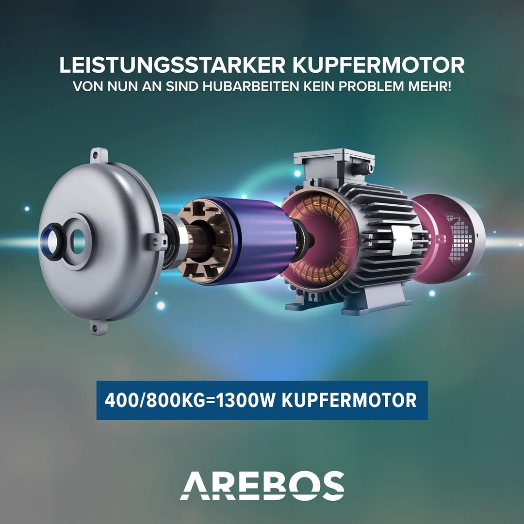 Arebos Elektrische Seilwinde | Seilzug | Seilhebezug | Motorwinde Flaschenzug | Hebezug | Elektrisch