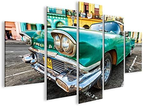 islandburner Bild Bilder auf Leinwand Taxi Cuba Havanna Kuba MF XXL Poster Leinwandbild Wandbild Dek