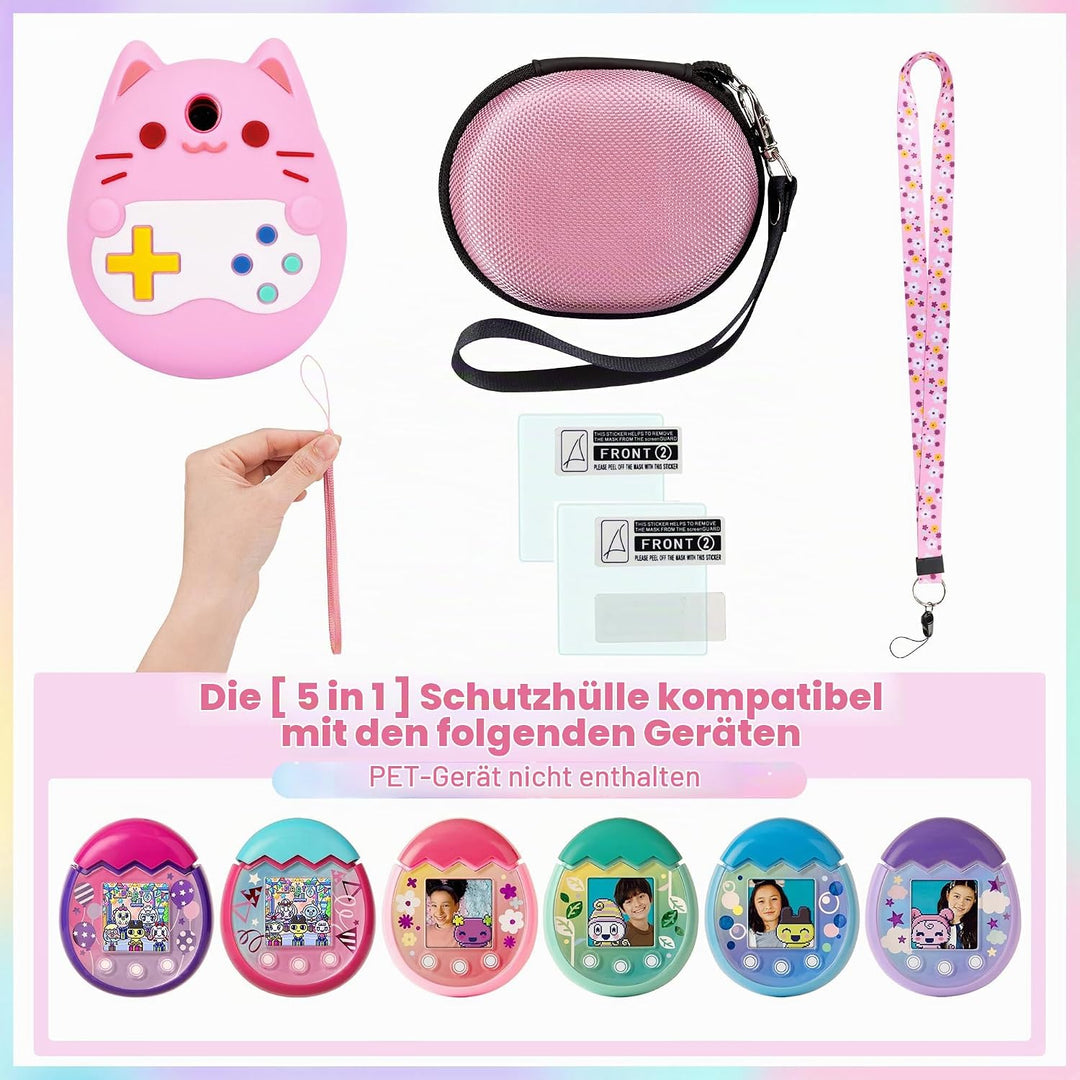 Meetikar Silikon Hülle und Hartschalenkoffer kompatibel mit Tamagotchi Pix Virtuelles Haustierspielz
