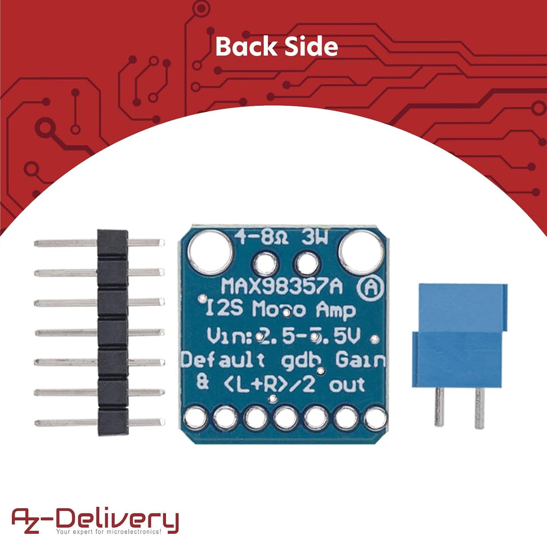 AZDelivery 5x I2S 3W Class D Amplifier Breakout - MAX98357A [ADA3006], 5