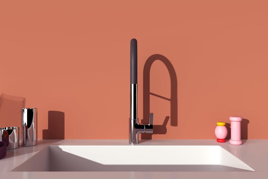 Ideal Standard – Gusto Küchenarmatur, Semi-Professional, mit 2-Funktionshandbrause an Silikonschlauc